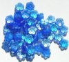 50 3x8mm Transparent Matte Sapphire AB Cupped Flower Beads